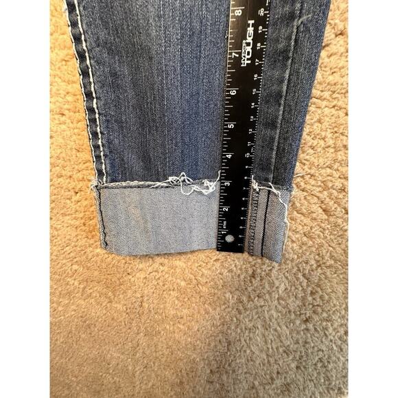 True Religion World‎ Tour USA Limited Edition Y2K Jeans Women Sz 28 Raw Cuff Hem - Picture 14 of 16